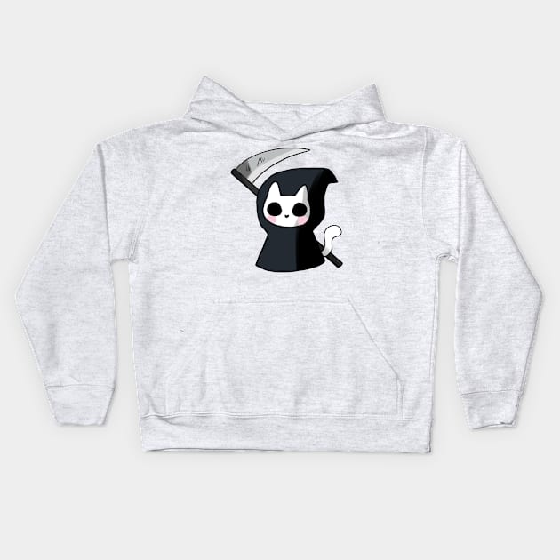 Grim reaper cat Kids Hoodie by Mayarart